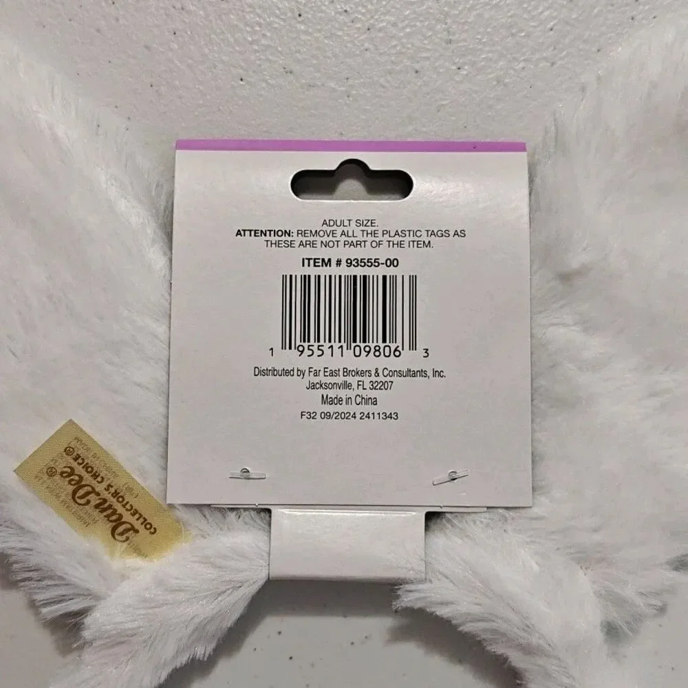 New DanDee Easter Bunny Ears Headband 8 Lot White Blue Plush Gingham Plaid NWT